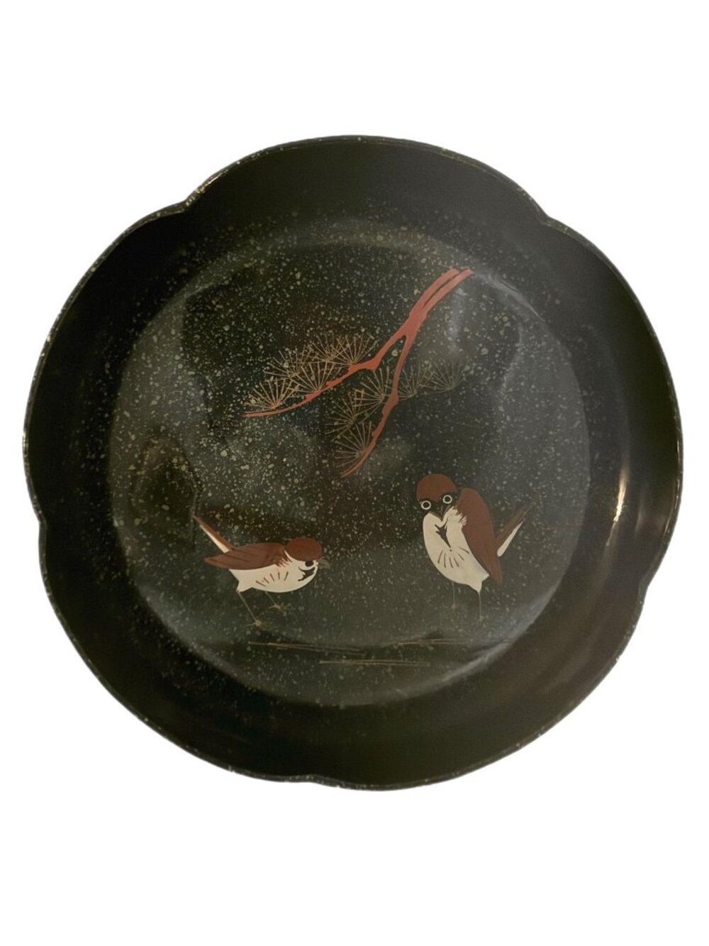 Lacquered Decorative Bowl Trinket Catchall Vintage Black Japanese Viking Import